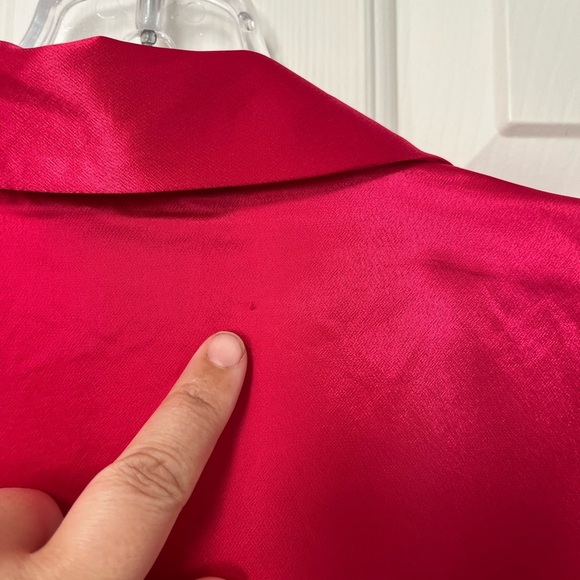 NWT Rachel Zoe Hot Pink Satin Drape Blouse M - Picture 12 of 12